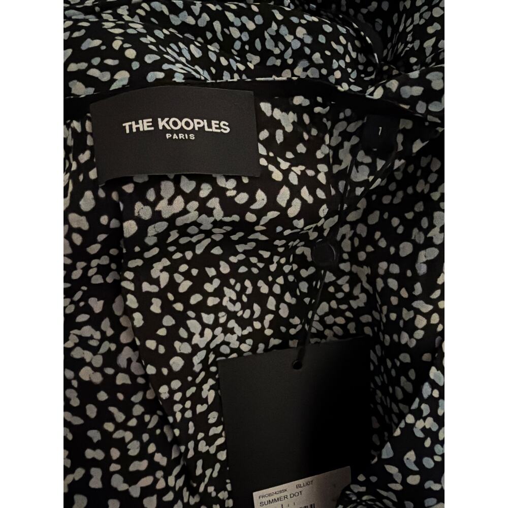 New the Kooples belted summer dot black & blue dress sz 1 small - Picture 5 of 6